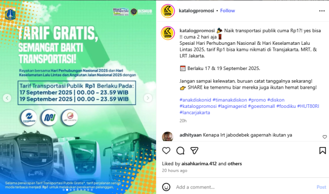 Tarif Gratis (Instagram)